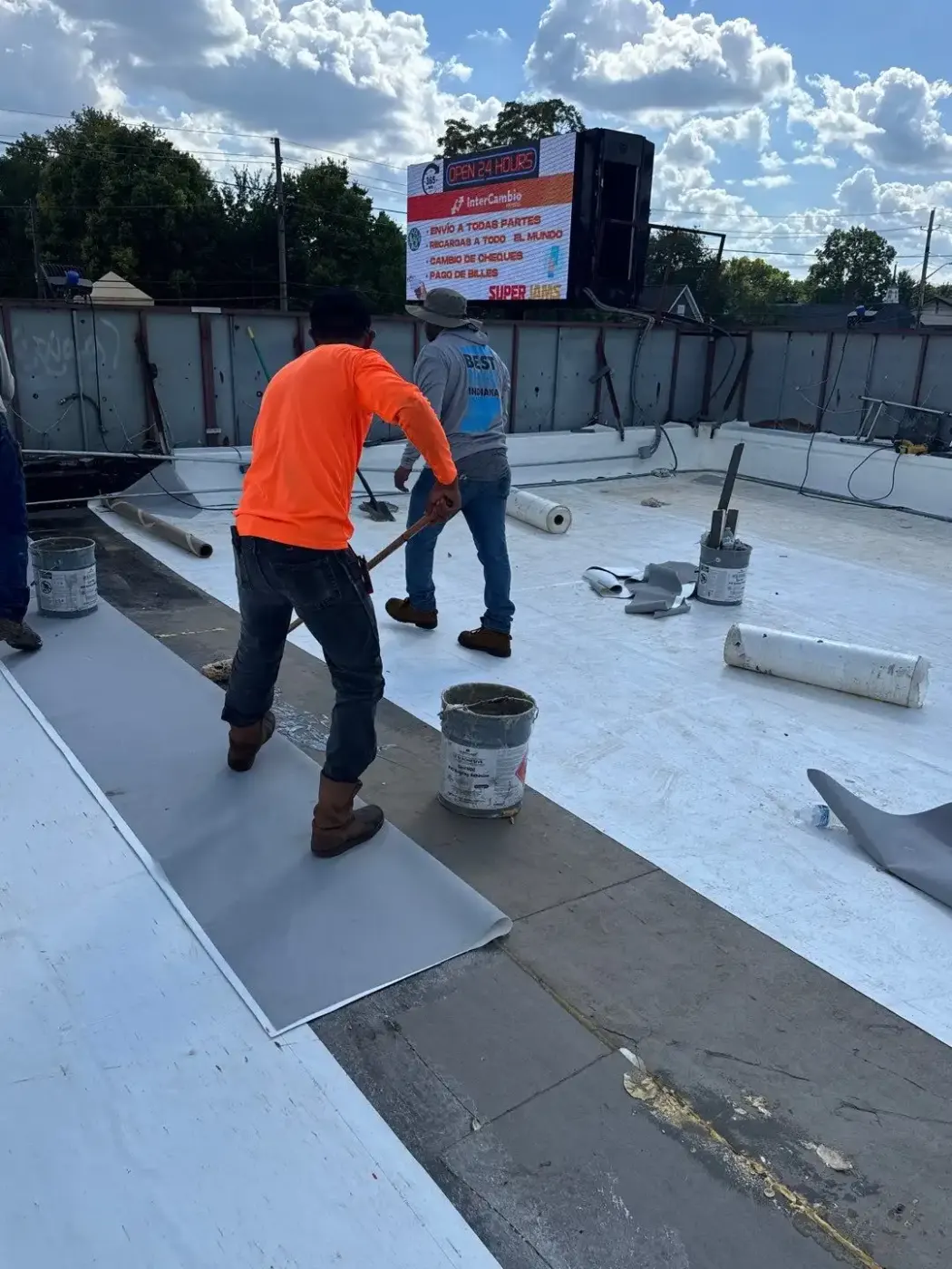 Commercial roof inspection documented in Danville